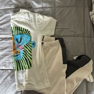 Zara Kids' Cream and Black Joggers